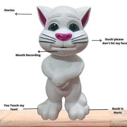 Talking Tom Toy for Kids Speaking |Talking Tom Cat |Talking Tom Toys for Kids |Talking Toys for Kids |cat Toys for Kids |Talking Cat |Talking Cat Toy for Kids Speaking |for Girls Boys (White)