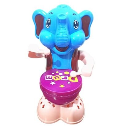 Kart In Box | Elephant Beat The Drum | Drummer Toy for Kids | Flashing Lights | Rotation Movement Song & Music Toy | Battery Operated Toy(Elephant Drummer)