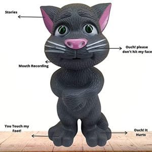 Zoobie Talking Tom Toy for Kids Speaking |Talking Tom Cat |Talking Tom Toys for Kids |Talking Toys for Kids |cat Toys for Kids |Talking Cat |Talking Cat Toy for Kids Speaking |for Girls Boys (Grey)