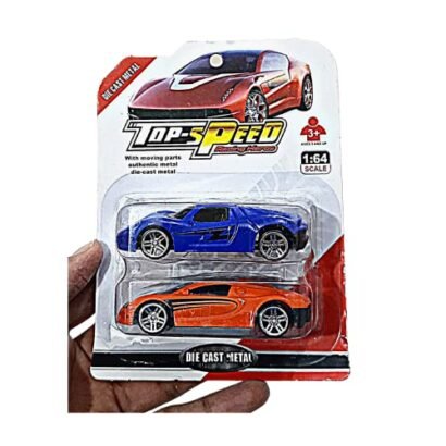 Kart In Box Metal Cars Die Cast Car for Kids Toys Mini Diecast Small Set (2 Pcs Blue & Orange)