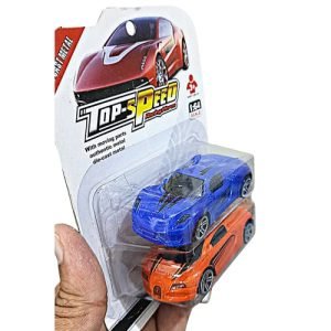 Kart In Box Metal Cars Die Cast Car for Kids Toys Mini Diecast Small Set (2 Pcs Blue & Orange)