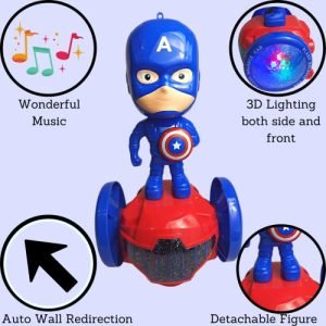 Kart In Box | Captain America Toys | Captain America | Captain America Action Figure | 3D Lightning | Amazing Music | Automatic Wall Redirection | Kids Toys (Captain America)