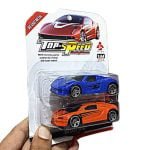 Kart In Box Metal Cars Die Cast Car for Kids Toys Mini Diecast Small Set (2 Pcs Blue & Orange)