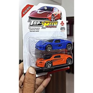 Kart In Box Metal Cars Die Cast Car for Kids Toys Mini Diecast Small Set (2 Pcs Blue & Orange)
