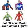 Kart In Box I Set of 4 Action Figure I Hulk I Captain America I Iron Man I Thor (7 Inch)