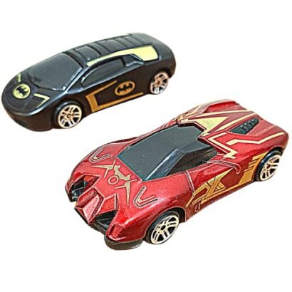 Kart In Box Metal Cars Die Cast Car for Kids Toys Mini Diecast Small Set (Iron Man & Batman Die Cast)