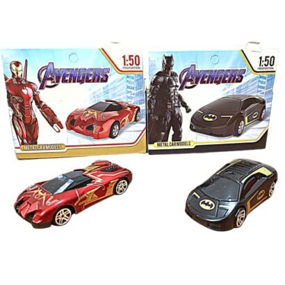 Kart In Box Metal Cars Die Cast Car for Kids Toys Mini Diecast Small Set (Iron Man & Batman Die Cast)