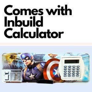 Kart In Box | Compass Box for Boys | Pencil Box | Pencil Box Boys & Girls | Compass Box for Kids | Avengers | Captain America| Inbuild Sharpener & Calculator (Captain America Pencil Box with Calculator)