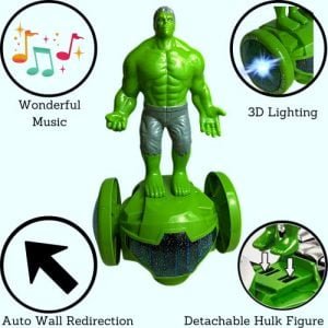 Kart In Box | Hulk | Toys for Boys | Hulk Toy | 3D Lightning | Amazing Music | Automatic Wall Redirection with 3 AA Batteries. (Hulk)