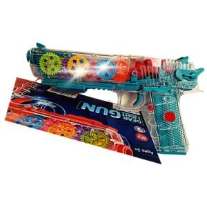 Kart In Box | Lightning Gun with Gear | Music | Vibration | Battery Operated | Gun Toys for Kids | Age | Years (Blue)