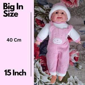 Kart In Box | Musical LaughingBaby | Soft Baby for Girls & Boys | Baby Doll (Size: 40 cm) (Pink)
