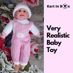 Kart In Box | Musical LaughingBaby | Soft Baby for Girls & Boys | Baby Doll (Size: 40 cm) (Pink)