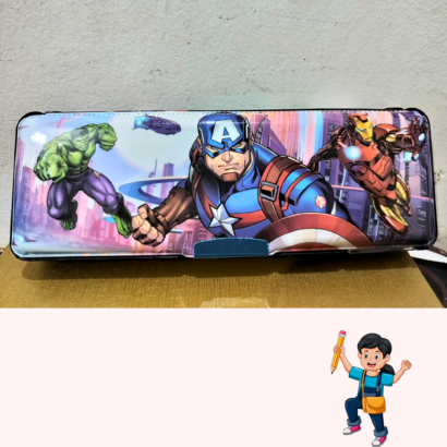 Kart In Box | Compass Box for Boys | Pencil Box | Pencil Box Boys & Girls | Compass Box for Kids | Avengers | Captain America | Inbuild Sharpener (Captain America Theme)