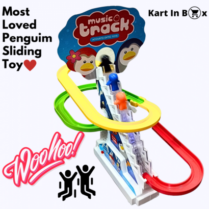 Kart In Box | Penguin Toy | Penguin Stairs Climbing Toy | Happy Penguin Toy Track | Penguin Track Toy for Kids | Penguin Race Toy | Escalator