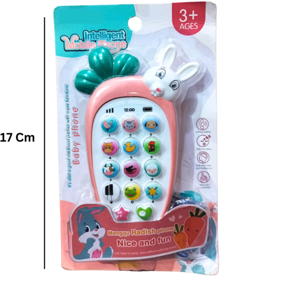 Kart In Box | Intelligent Mobile Phone | Baby Phone Toys with Music | Baby Phone for Kids | Baby Mobile Phone Toys | RABIT | Pink