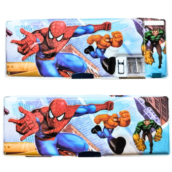 Kart In Box | Compass Box for Boys | Pencil Box | Pencil Box Boys & Girls | Compass Box for Kids | Avengers | Spiderman | Inbuild Sharpener (Spiderman with Extra Space)