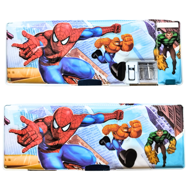 Kart In Box | Compass Box for Boys | Pencil Box | Pencil Box Boys & Girls | Compass Box for Kids | Avengers | Spiderman | Inbuild Sharpener (Spiderman with Extra Space)