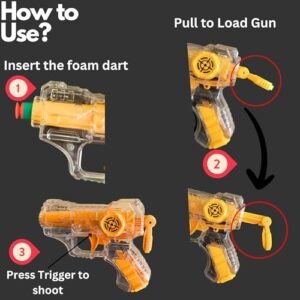 Kart In Box - Dart Gun - Dart Gun for Kids - Dart Gun Pistol - Dart Gun Revolver - Dart Gun Special - Dart Gun Toy (6 INCH - Random Color)