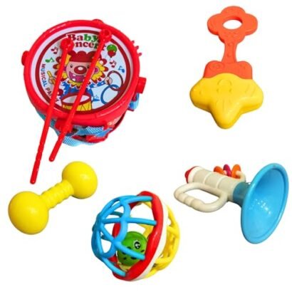 Kart In Box - Toys for 6 Month Old Baby, 6 Months Baby Toys, Rattles for 6 to 12 Months, Sound Toys for Babies 6-12 Months (Pack of 5 Pcs)