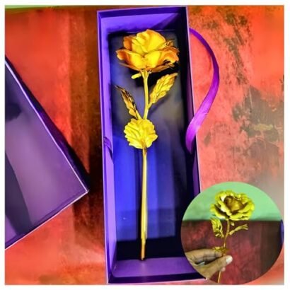 Kart In Box - Artificial Golden Rose - Gifts for Girlfriend - Gifts for Women Special Unique - Valentine Gift for Girlfriend - Birthday Gifts for Women