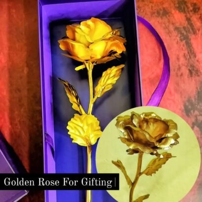 Kart In Box - Artificial Golden Rose - Gifts for Girlfriend - Gifts for Women Special Unique - Valentine Gift for Girlfriend - Birthday Gifts for Women