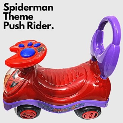 Kart In Box |Push |Rider for Kids |Push Rider with Music & Light |1 2 3 Year Baby Boy Toys |Push Car for 1 Year Old |Spiderman |Manual Push Ride On for Kids 1 Year |Kids Ride |Bike| |Car |Year (Red)