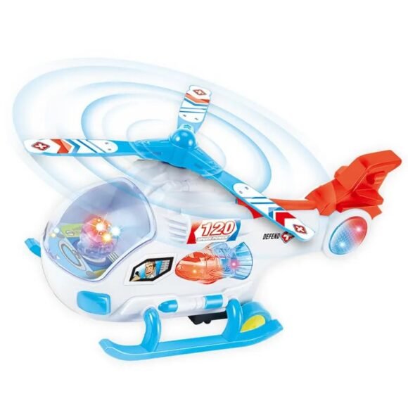 Kart In Box - Helicopter Toy with Music and Lights, Battery Operated, Fun Flying Toy with Rotating Wings for Kids - Helicopter toy for kids