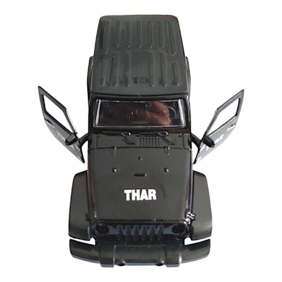 Kart In Box - Thar Car Toy - Jeep - Metal Cars For Kids Toys - Mahindra Thar - Thar Car - Thar Toy Car (Pull Back & Manual Door Opening) (Black)