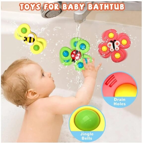 Kart In Box - Baby Toys for 6 to 12 Months - Suction Spinners for Baby - Fidget Spinner Toy - Spinner Toy for Kids - Bath Toys - Infant Toys - Toys for 6 Month Old Baby - Flight Toys for Kids - Image 5