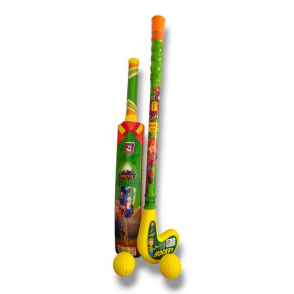 Kart In Box - Cricket Kit For Kids - Plastic Bat For Kids - Hockey Bat - Hockey Sticks - Bat Ball Kit - Unharmful & Hollow (2 Ball 1 Bat 1 Hockey Stick) - Image 4