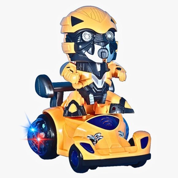 Kart In Box - Stunt Car - Super Car - 3D Lightning with Music - Car Toys for Kids - Dancing Toys for Kids - Years - Age - Robot - Big (Bumblebee) - Image 3