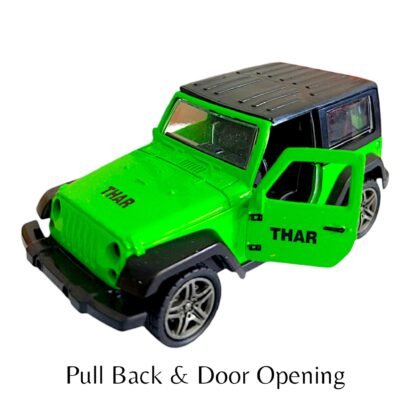 Kart In Box - Thar Car Toy - Jeep - Metal Cars For Kids Toys - Mahindra Thar - Thar Car - Thar Toy Car (Pull Back & Manual Door Opening) (Green) - Image 4