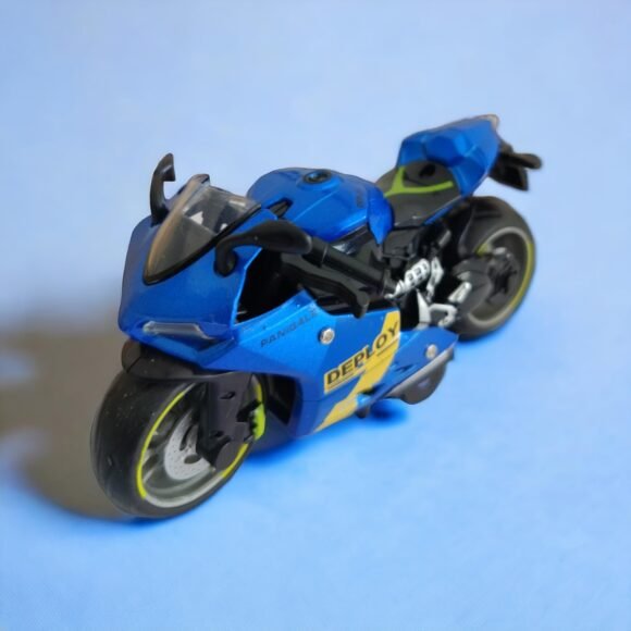 Kart In Box - Diecast Model Bike - Mini Bike - Scale Model - Small Bike For Kids - Die Cast Bike (Pull Back) (Blue) - Image 2