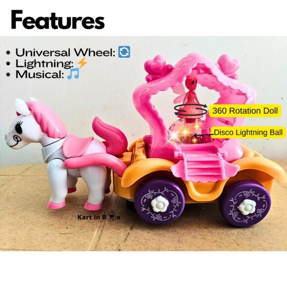 Kart In Box - Kids Toys For 2 - 5 Years Girl - Star Carraige - Toys For 4 Year Old Girl - Lightning - Musical - Universal Wheel - Kids Toys For Girls - Image 3
