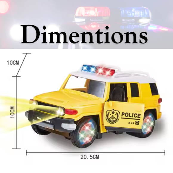 Kart In Box | Police Car Toys for Kids | Toy Cars with Siren and Light (Stunts) Multicolor - Image 3