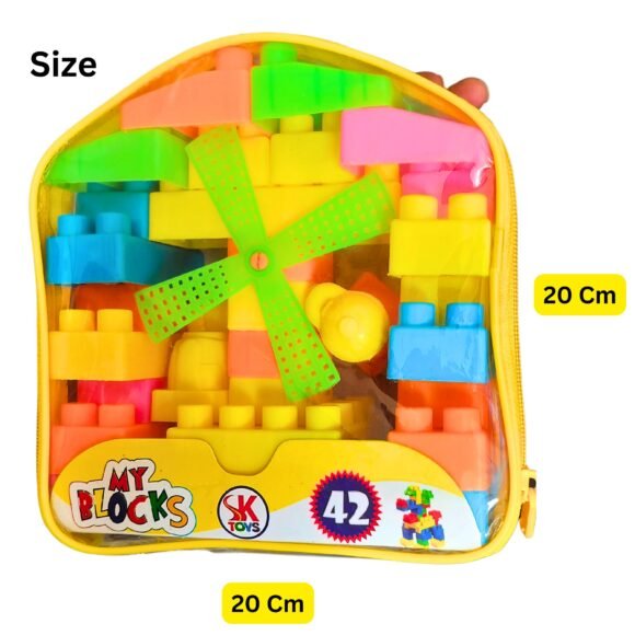 Creative Building Block Blocks Construction Gift Game Toy - Toys Set for Baby - Kids (Multicolor) (42 Blocks) - Image 4