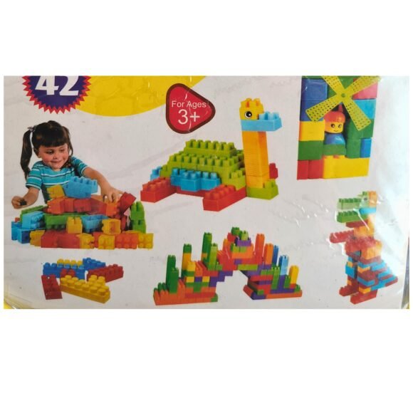 Creative Building Block Blocks Construction Gift Game Toy - Toys Set for Baby - Kids (Multicolor) (42 Blocks) - Image 3