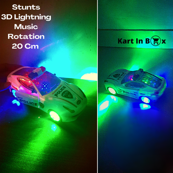 Kart In Box | Police Car Toys for Kids | Toy Cars with Siren and Light (Stunts) Multicolor - Image 6