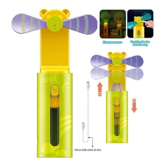 Kart In Box - Portable Rechargeable Fan - Battery-Powered Table Fan for Home Use - Small Size, Convenient Charging, and Electric Cooling (Random Color) (Pocket Friendly) - Image 2