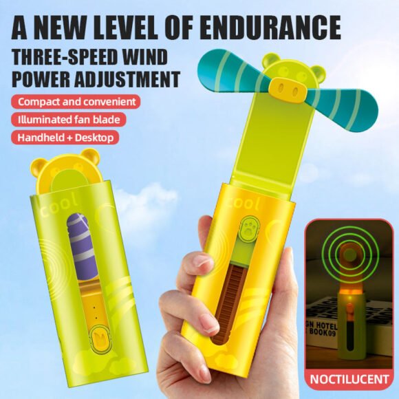Kart In Box - Portable Rechargeable Fan - Battery-Powered Table Fan for Home Use - Small Size, Convenient Charging, and Electric Cooling (Random Color) (Pocket Friendly) - Image 3