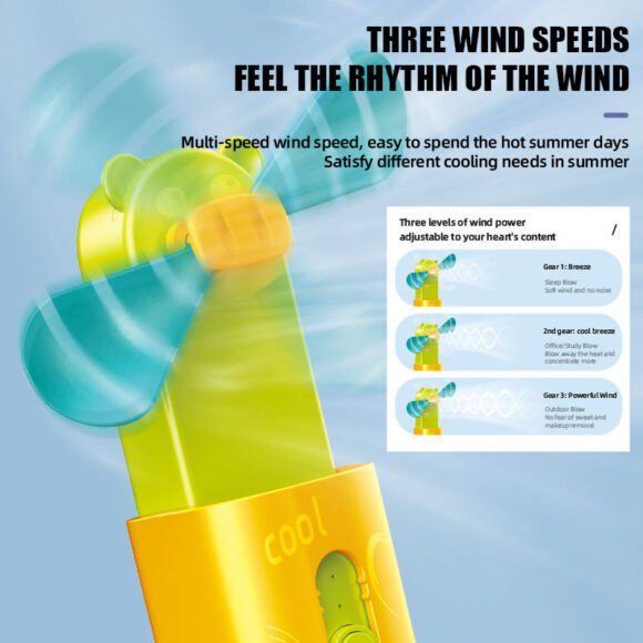 Kart In Box - Portable Rechargeable Fan - Battery-Powered Table Fan for Home Use - Small Size, Convenient Charging, and Electric Cooling (Random Color) (Pocket Friendly) - Image 6