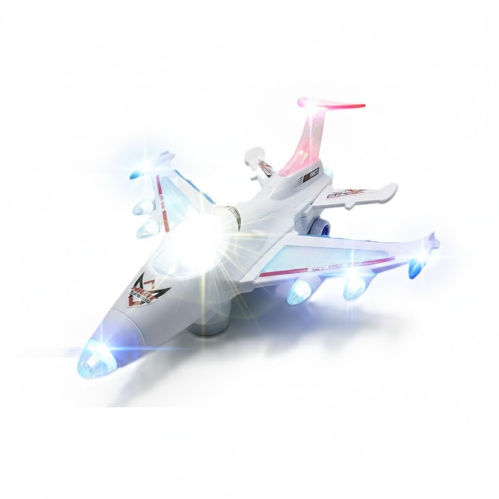 Kart In Box | Aeroplane for Kids, Boys Toys Years, Light Toys for Kids, Musical Battery Operated Floor Running Plane Toy, Gifts for Boys, 32 cm