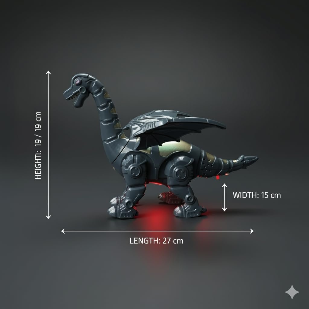 Kart In Box | Dinosaur Toy for Kids 3-5 Years Walking with Roar Sound & Flashing Light | Fun Animal Toys for 4 Year Boy, 3+ Year Old Boy Gift (Brachiosaurus Dinosaur Toy) - Image 6