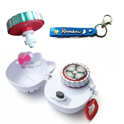 Kart In Box | Gyro Launcher Toy Die Cast Metal gyro, Pull Rope String Launcher Spinning Top Gyro, Button Release & Free Keychain Gift