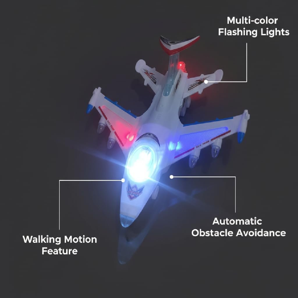 Kart In Box | Aeroplane for Kids, Boys Toys Years, Light Toys for Kids, Musical Battery Operated Floor Running Plane Toy, Gifts for Boys, 32 cm - Image 4