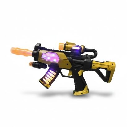 Kart In Box - Toy Gun for Kids - Bandook - Music - Flashing Lights - Vibration (Golden Color Musical 12 Inch)