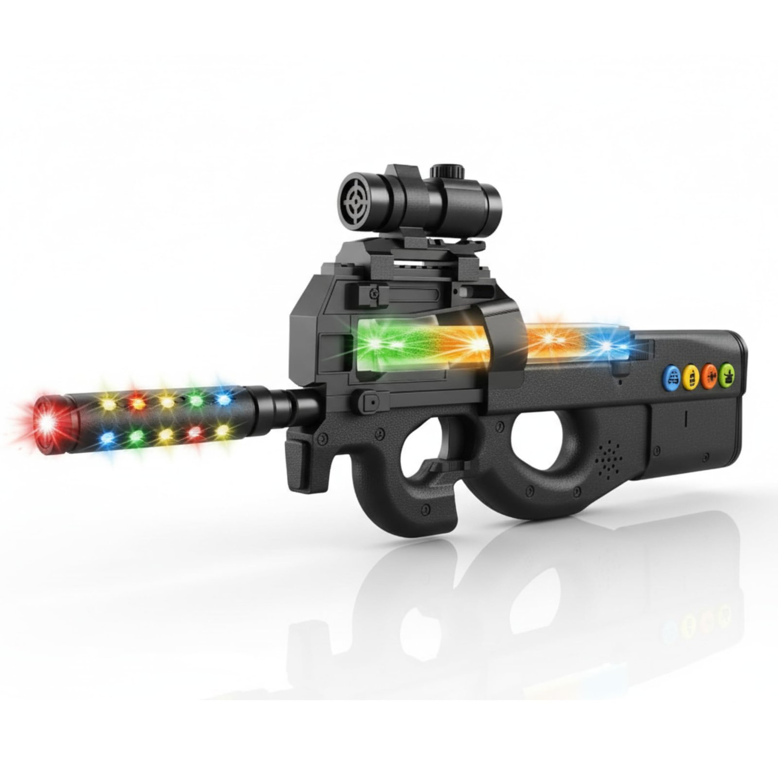 Kart In Box - Electric SMG Style Blaster for Ages 6-12 - Realistic Light-Up Shooting Gun - Pretend Play Weapon Gift for Boys - Flashing Lights - Music - Vibration (Sniper - 18 Inch)