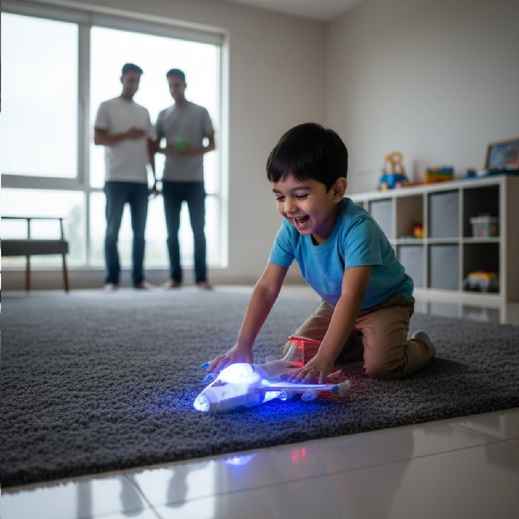 Kart In Box | Aeroplane for Kids, Boys Toys Years, Light Toys for Kids, Musical Battery Operated Floor Running Plane Toy, Gifts for Boys, 32 cm - Image 3