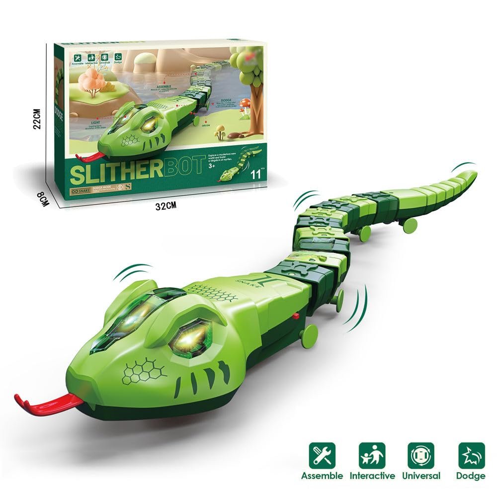 Kart In Box - Snake Toy - Interactive Assembling Snake with Lights & Dodge Mode - Battery-Powered Robotic Snake for Kids 3+ - Musical Snake Toy Fast Speed - Image 5