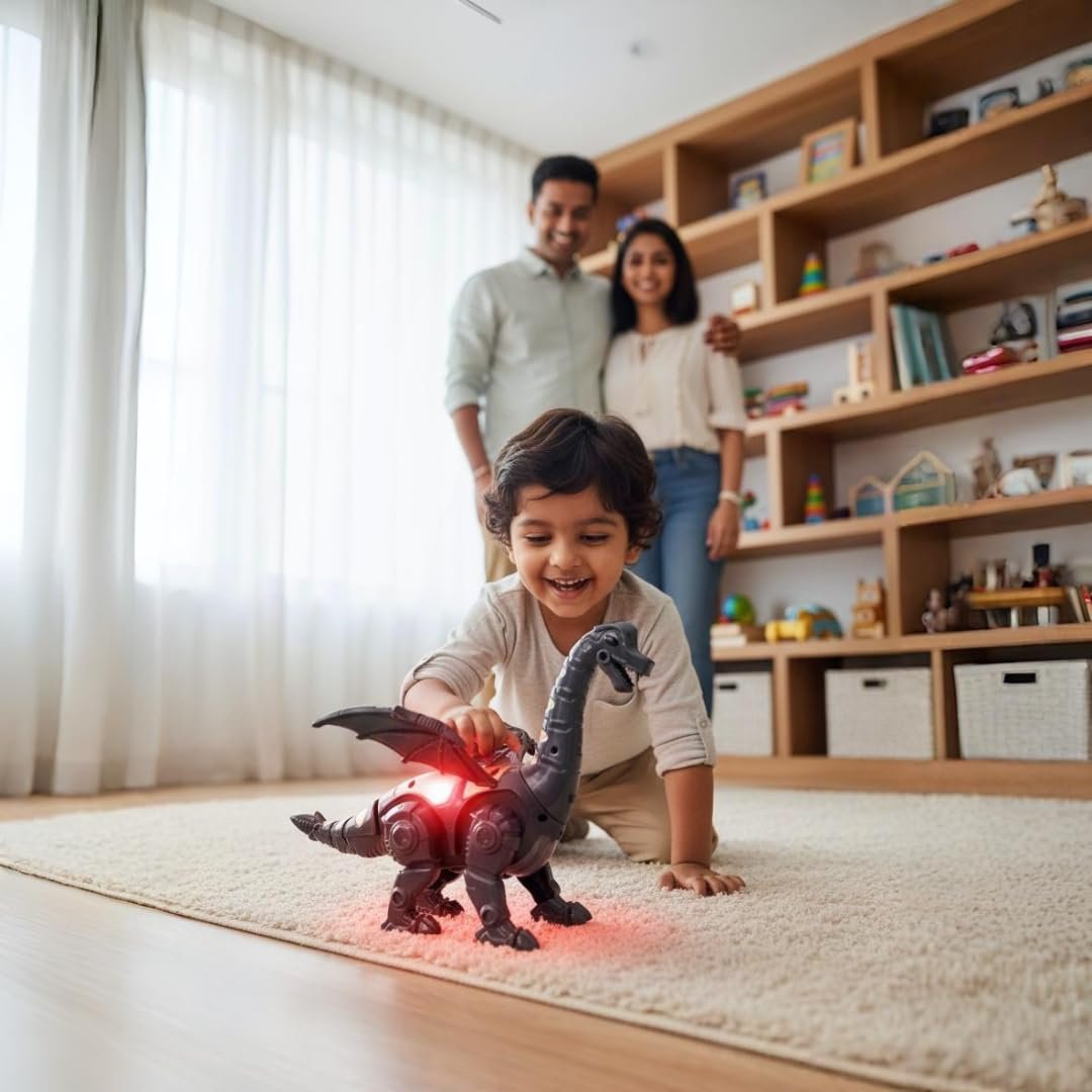 Kart In Box | Dinosaur Toy for Kids 3-5 Years Walking with Roar Sound & Flashing Light | Fun Animal Toys for 4 Year Boy, 3+ Year Old Boy Gift (Brachiosaurus Dinosaur Toy) - Image 3